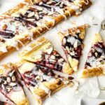 Blueberry Danish with Puff Pastry cut into triangles.