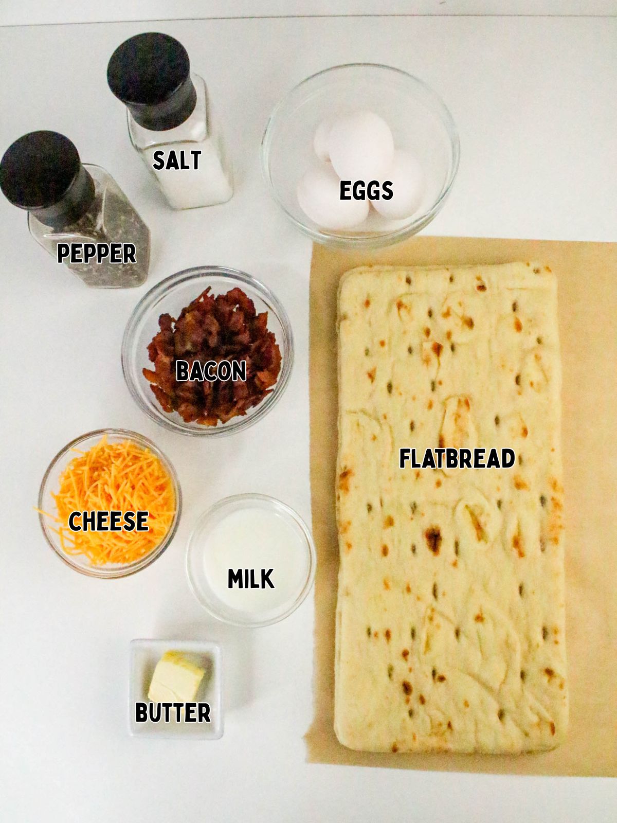 Ingredients for Breakfast Flatbread.