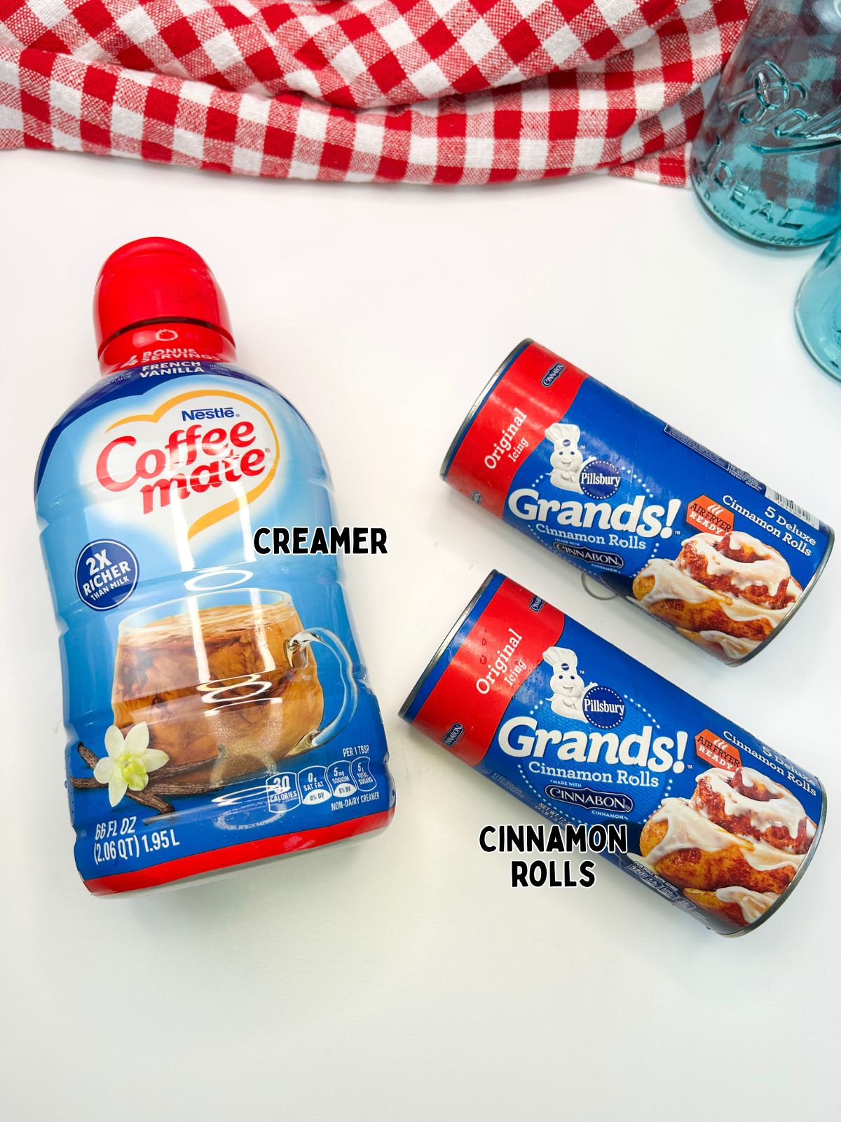 Ingredients for Cinnamon Rolls with Creamer