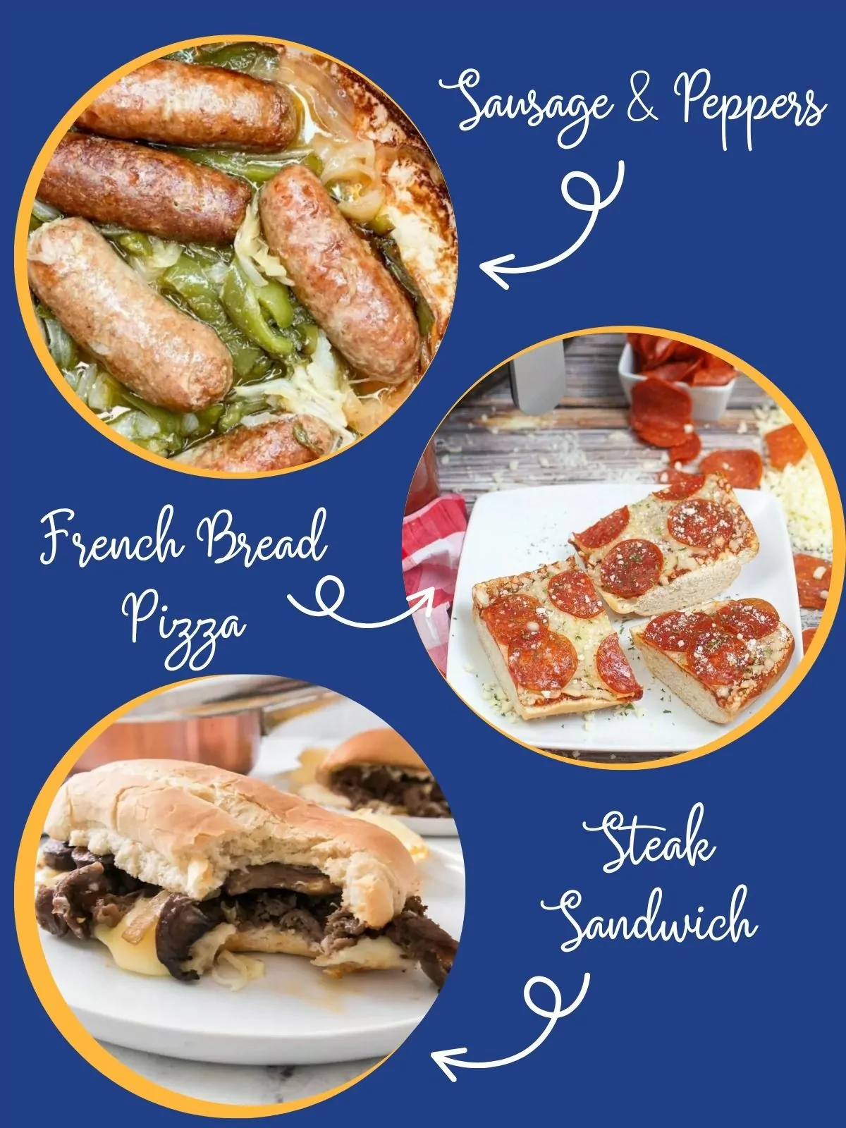 3 photos of dinner recipes for meal plan.