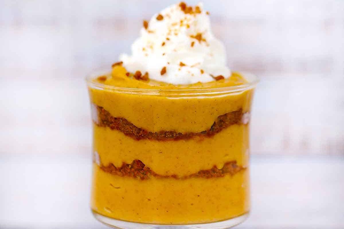 a cup of Pumpkin pudding