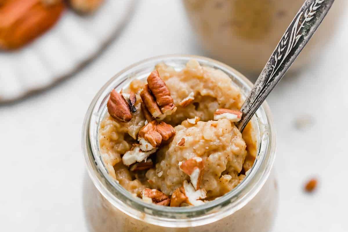 a mug of Pumpkin Rice Pudding