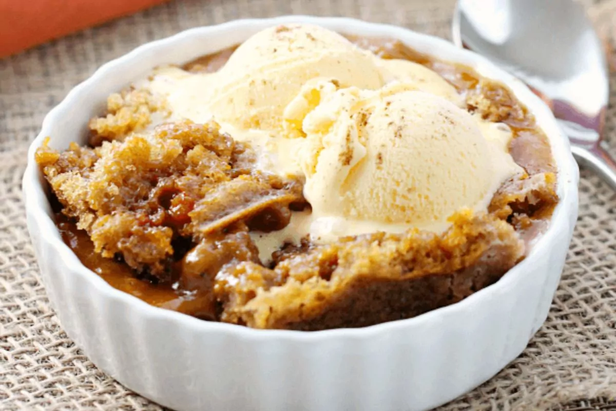 a bowl of Pumpkin Spice Lava Cake