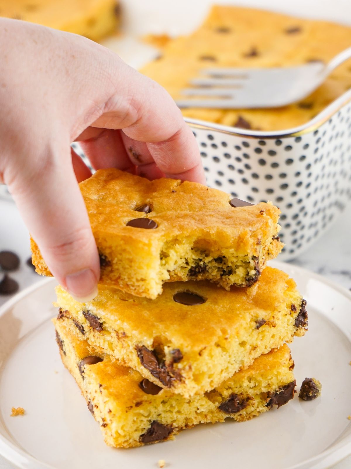 yellow cake mix chocolate chip cookie bars.