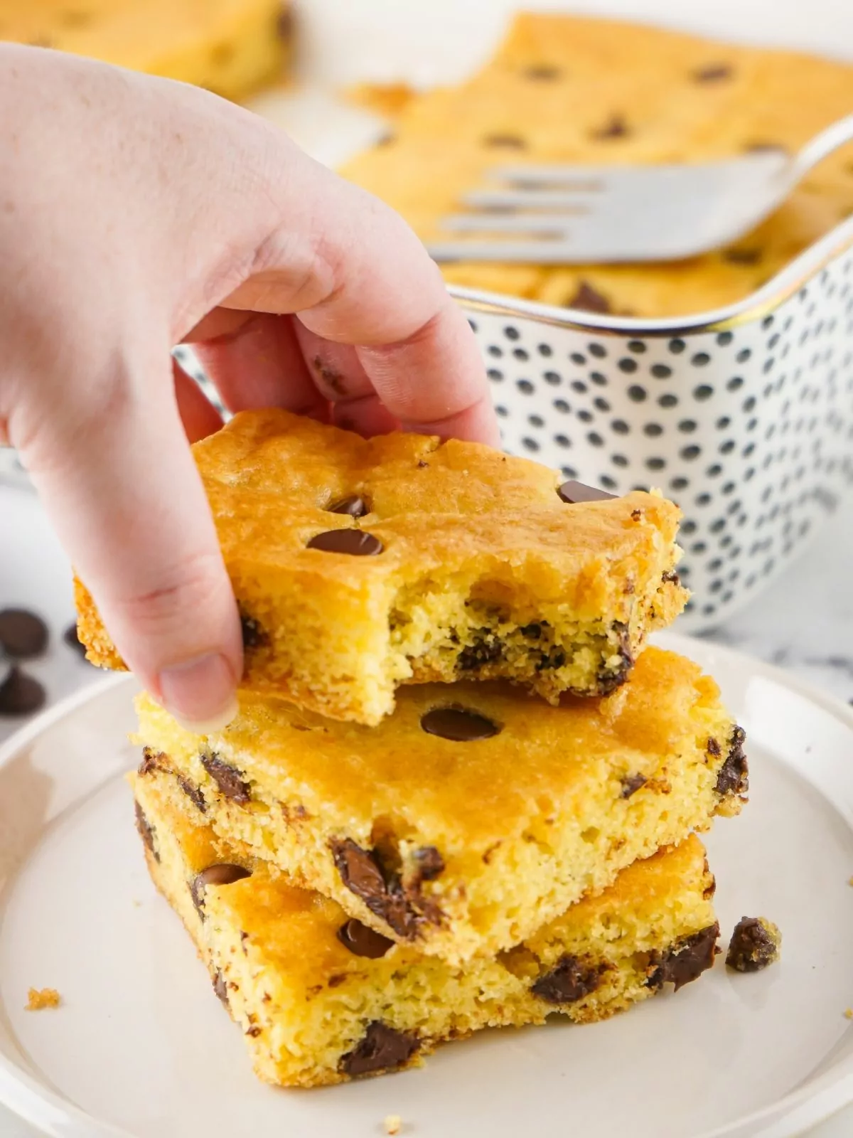 yellow cake mix chocolate chip cookie bars.