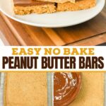 Pinterest pin peanut butter squares with process photos.