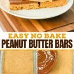 Pinterest pin peanut butter squares with process photos.