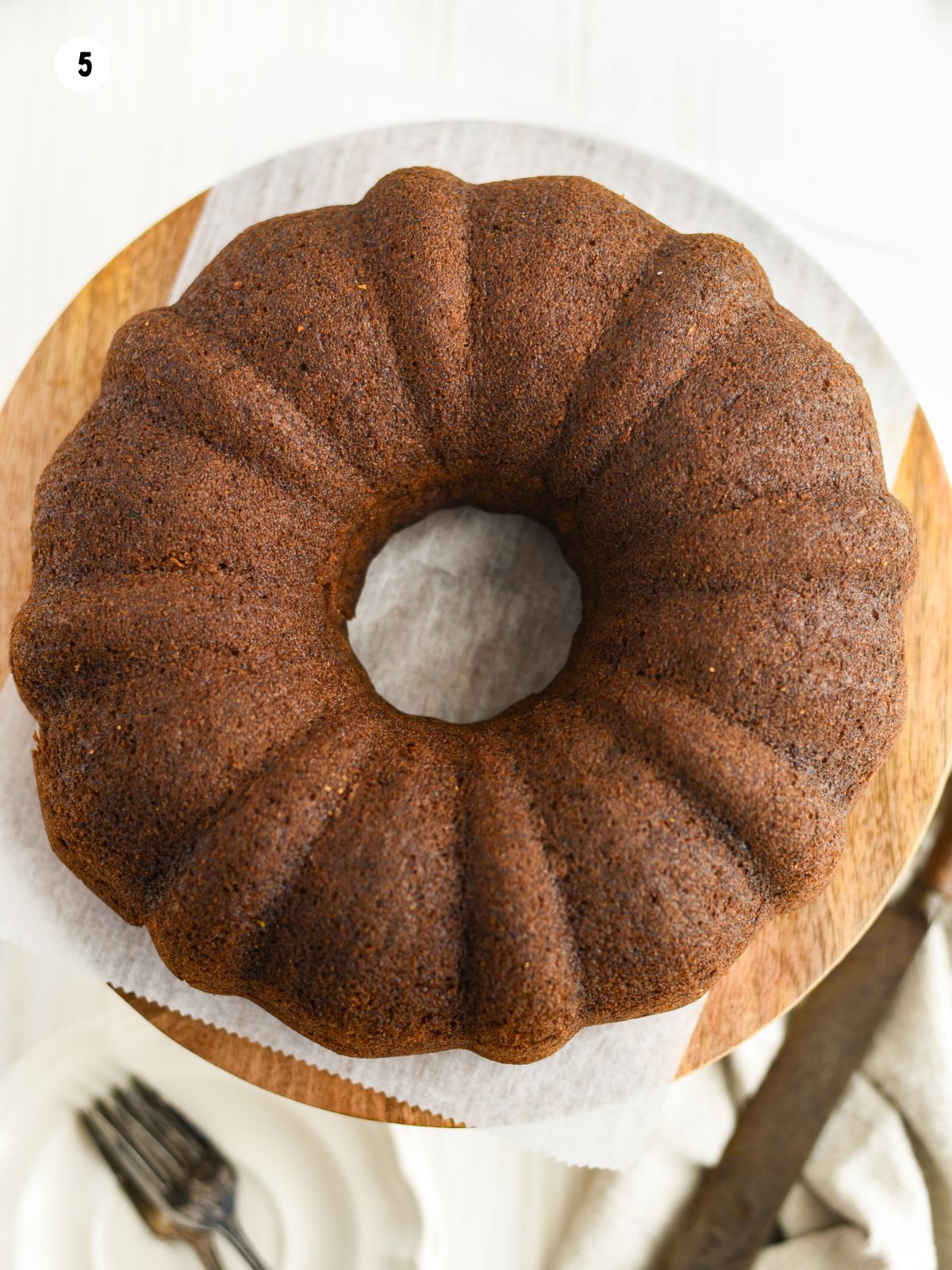 cooled pumpkin zucchini bread bundt cake.