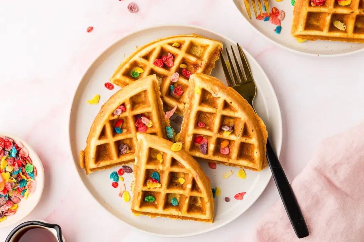 Fruity Pebble Waffles