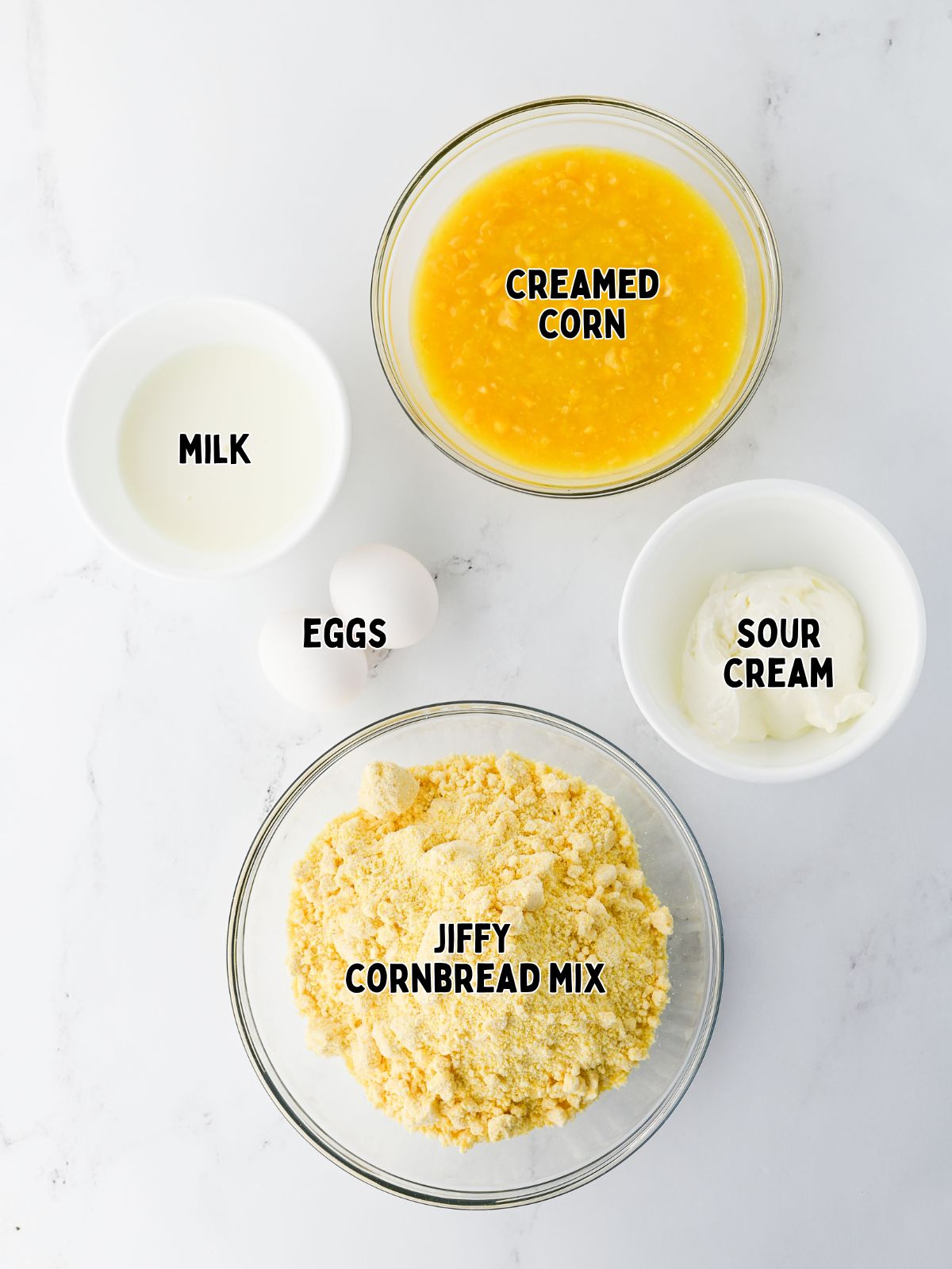 Ingredients for Cornbread Muffins with Creamed Corn