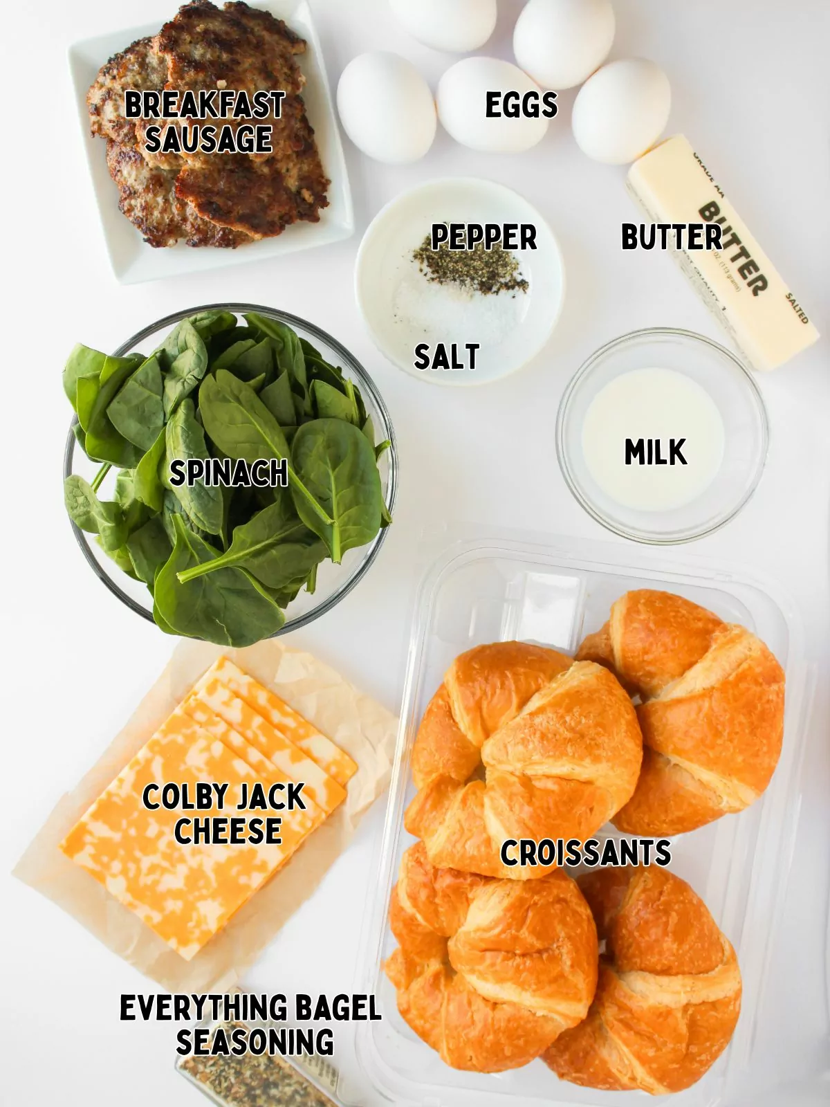 Ingredients for Croissant Breakfast Sandwiches