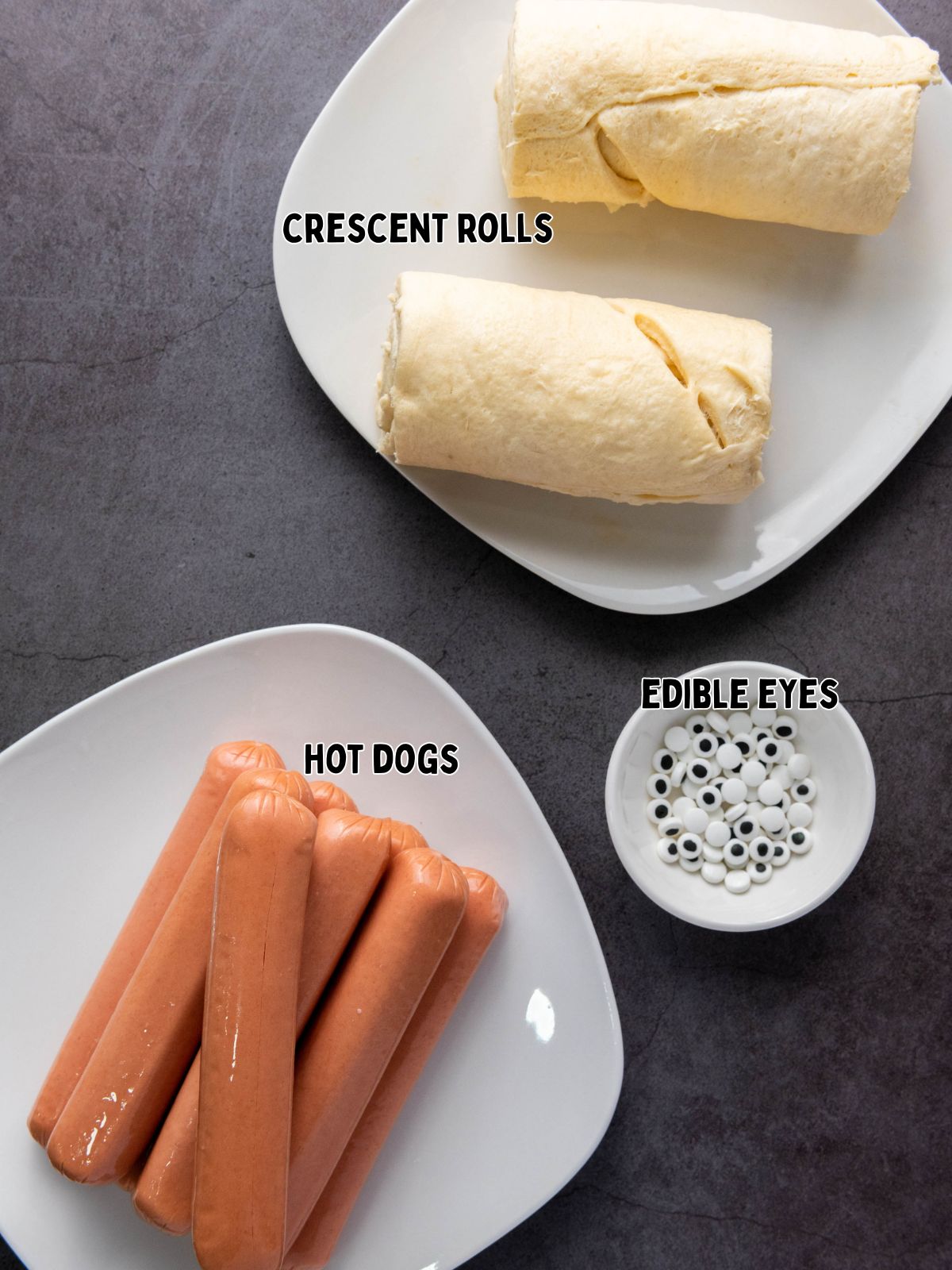 Ingredients for Mummy Hot Dogs.