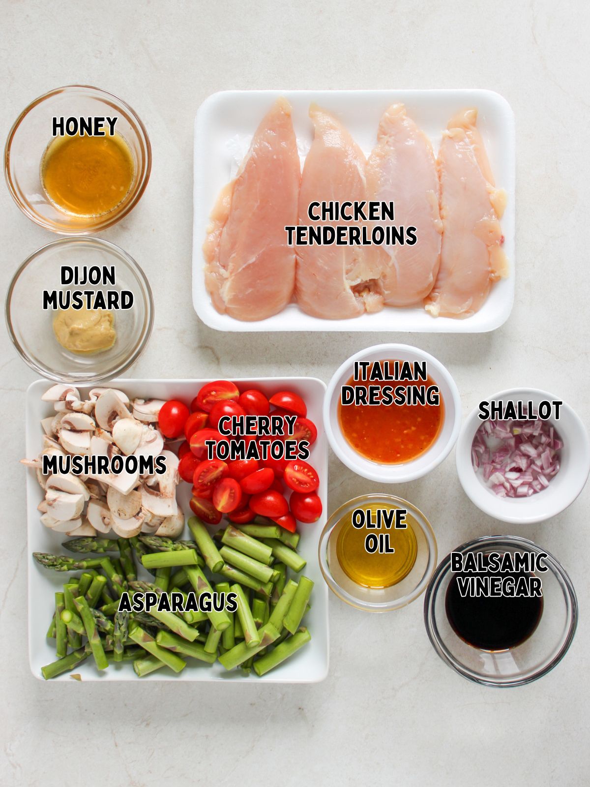 Ingredients for Simple Chicken Dinner.