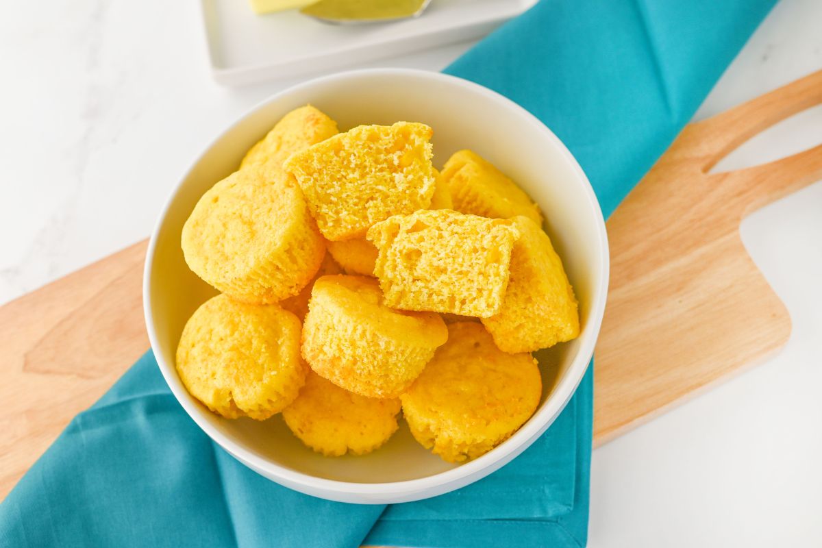 Jiffy Cornbread Muffins with Creamed Corn.