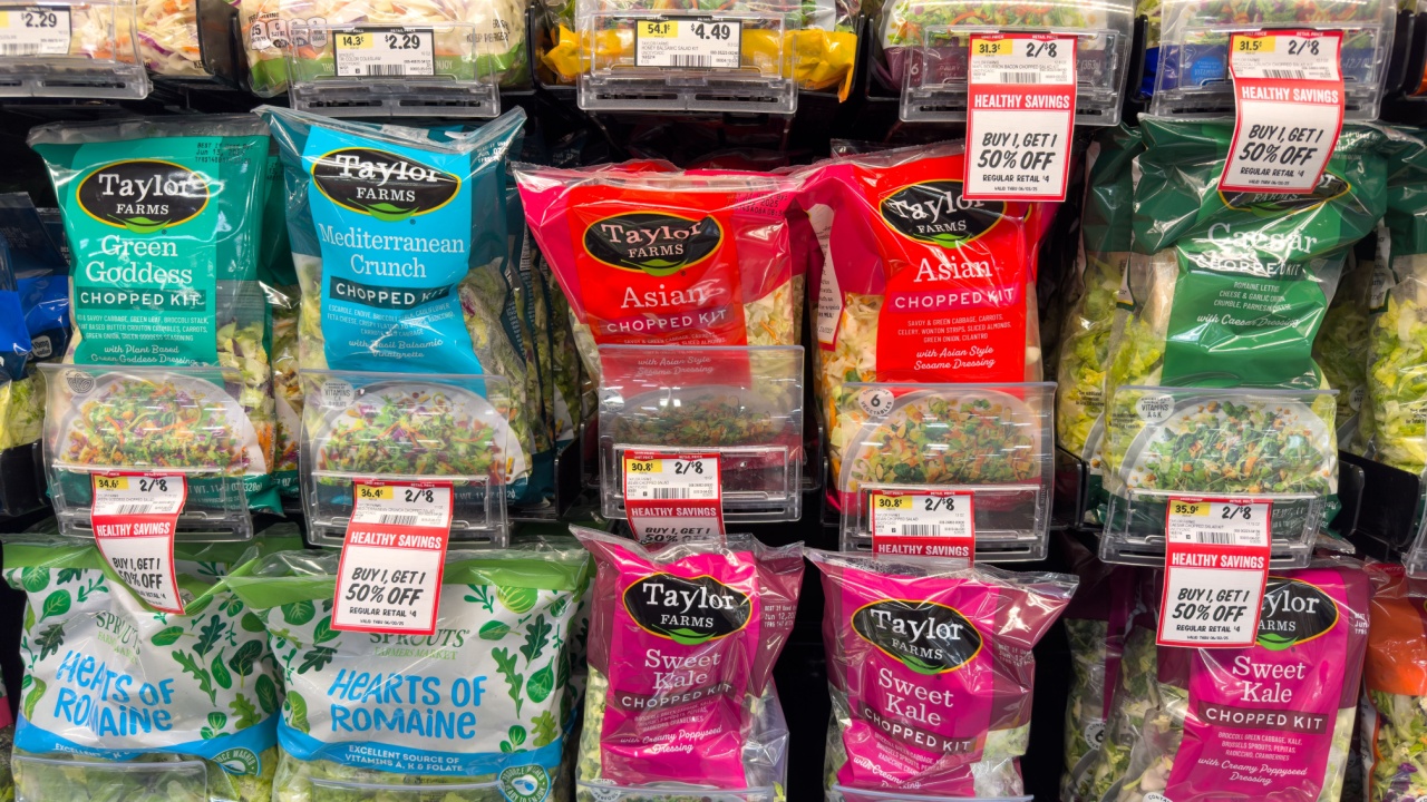 Taylor Farms Bagged Salad Kits on Grocery Shelf