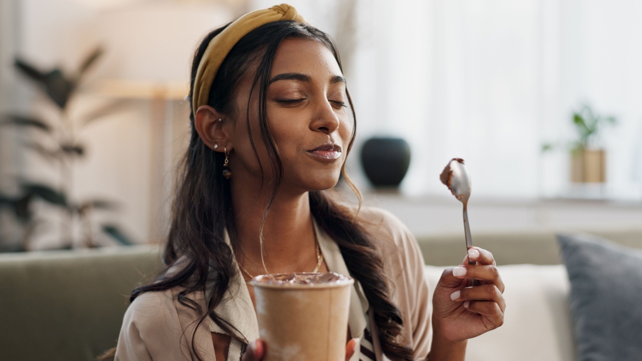 Woman, eating ice cream