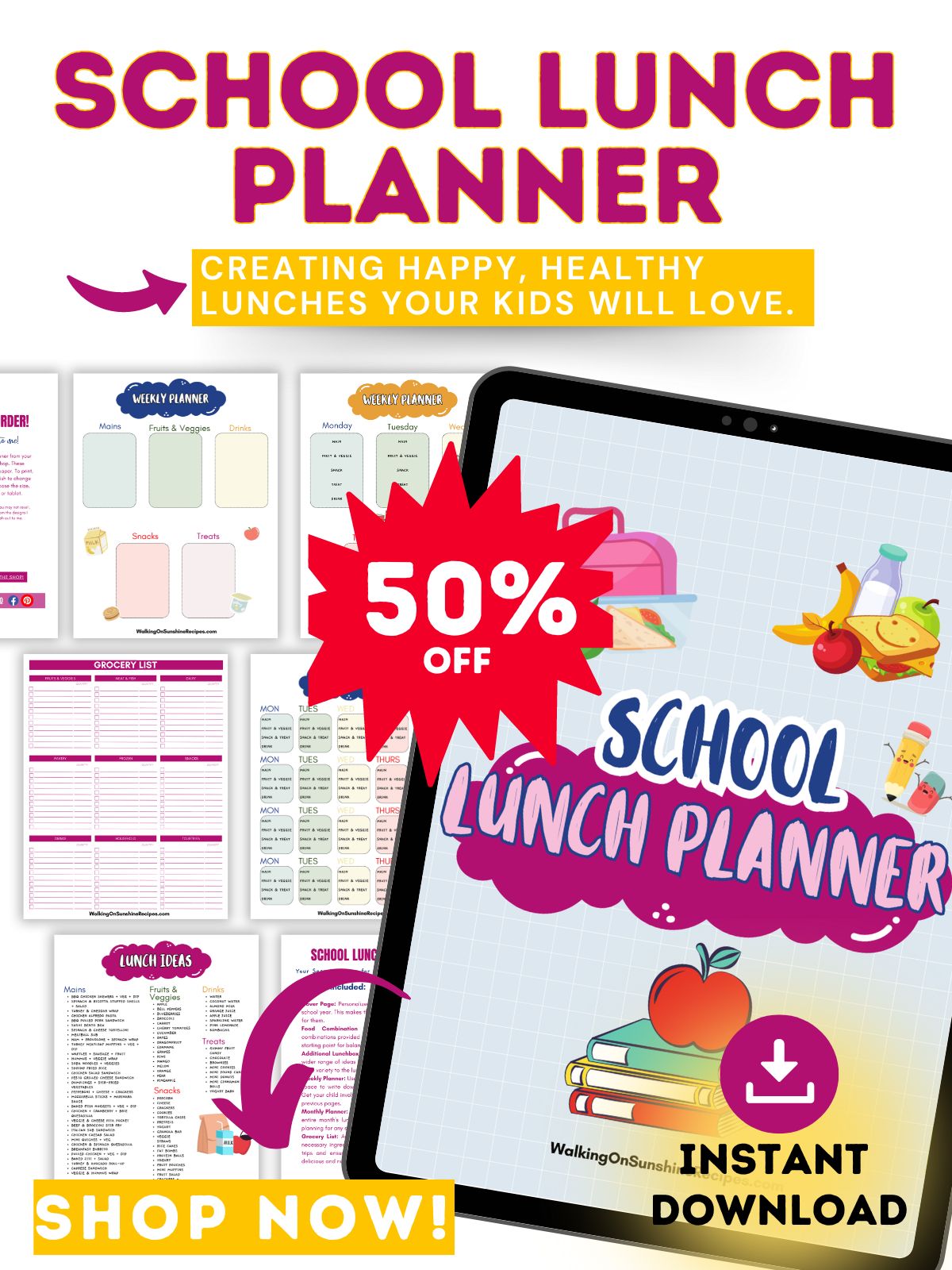 school lunch planner promo.