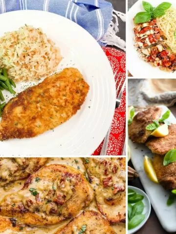4 different recipes made with thin cutlets.