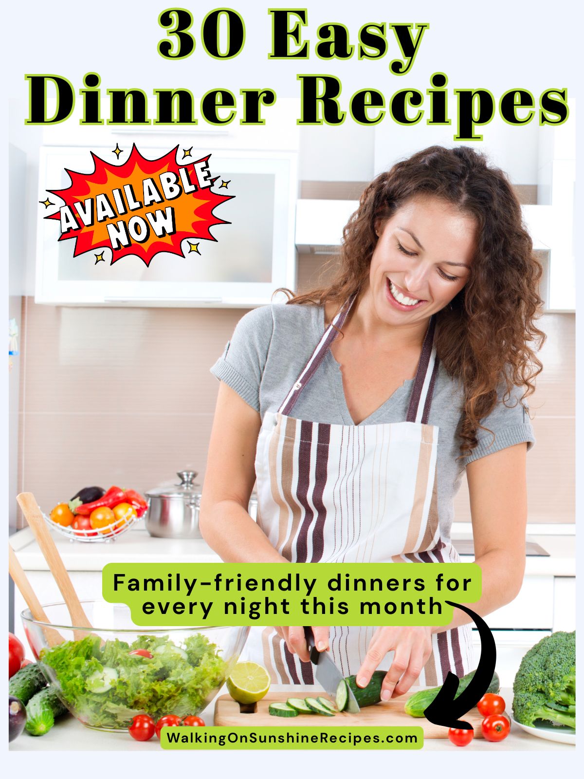 lady preparing dinner slicing vegetables for September meal plan.