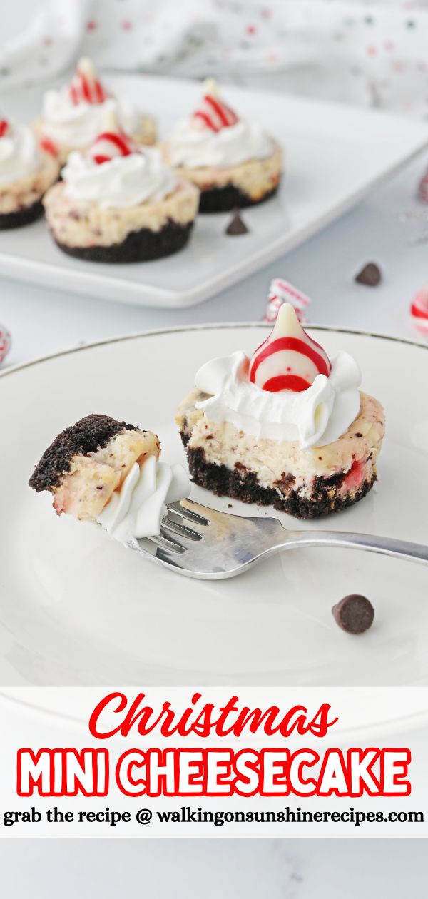Christmas Mini Cheesecake Recipe Pin.