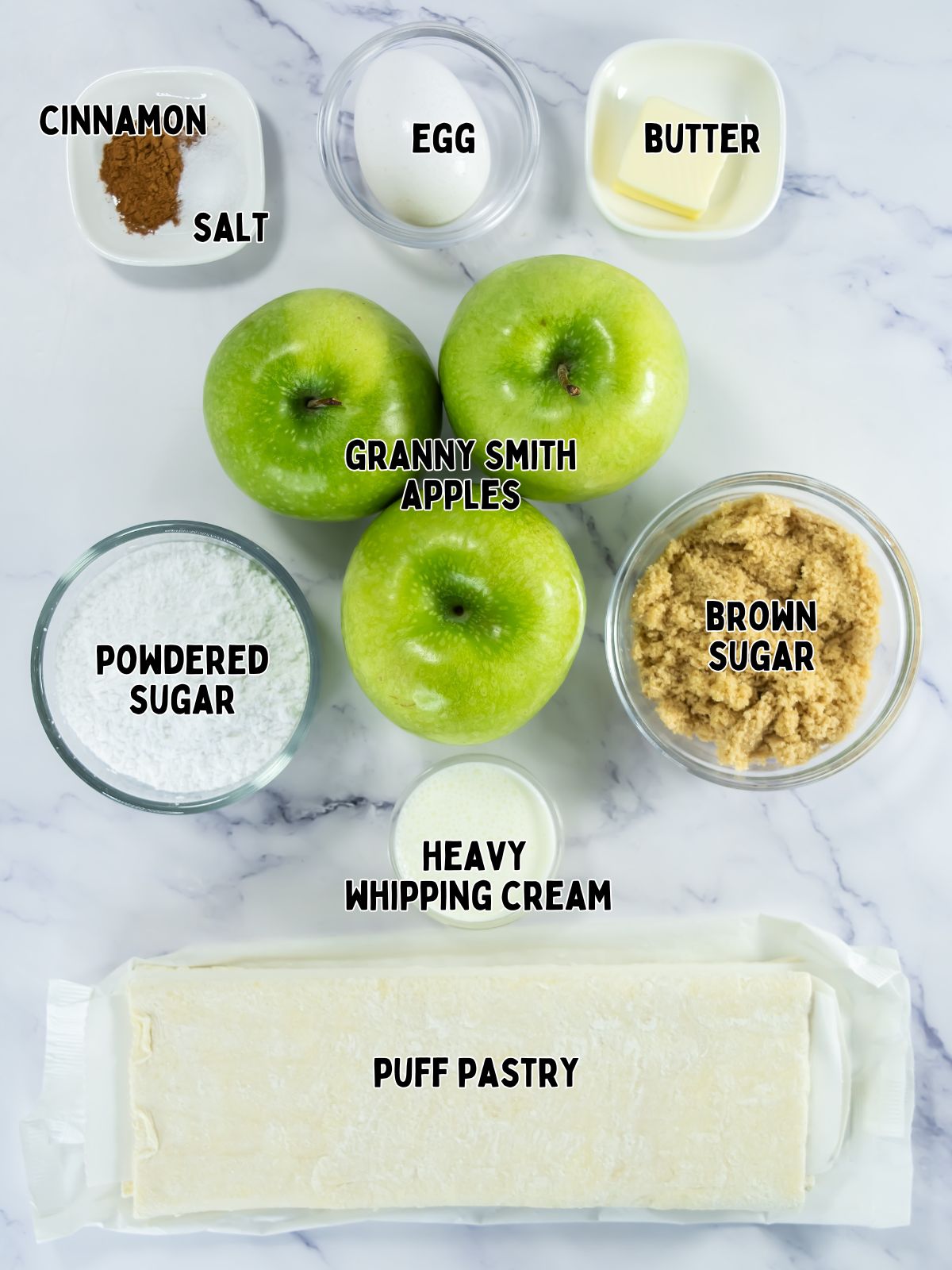 Ingredients for Apple Turnovers.