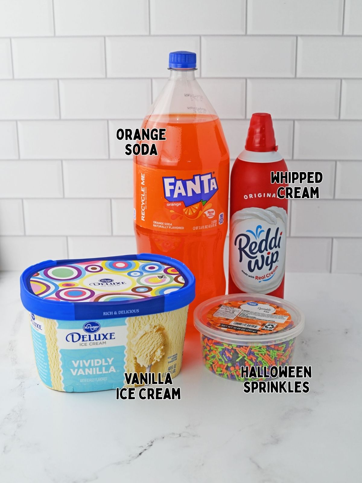 Ingredients for Halloween Punch.