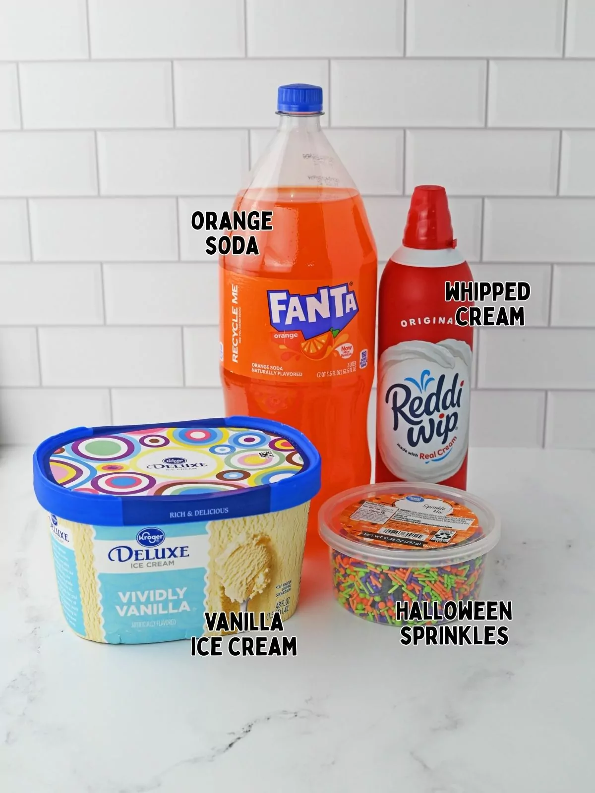 Ingredients for Halloween Punch.