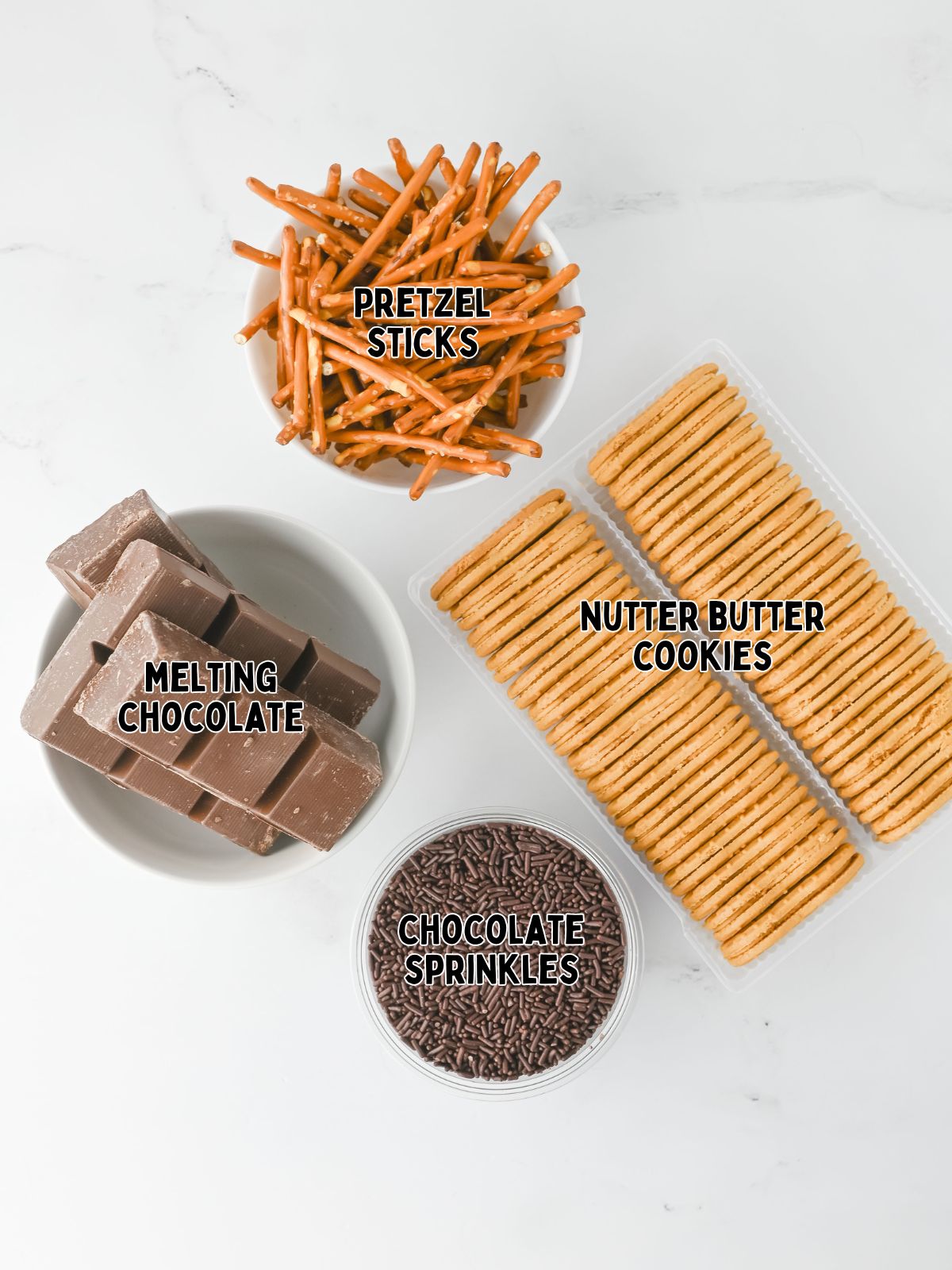 Ingredients for acorn cookies.