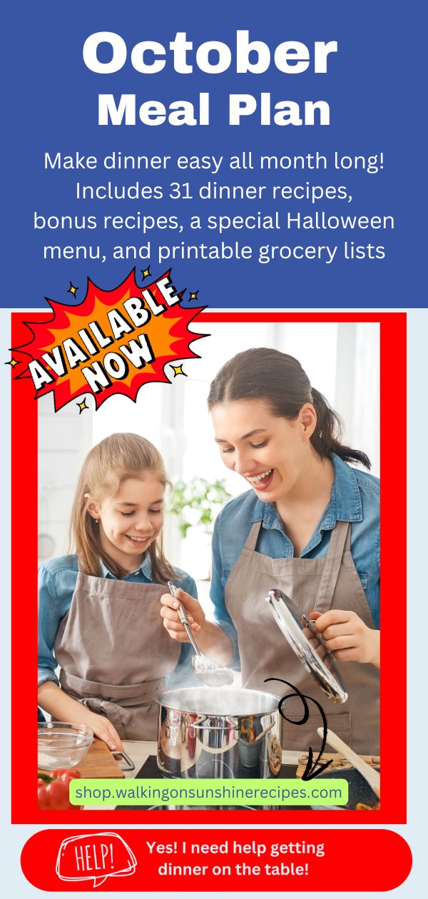 Pinterest photo for October Meal Plan.