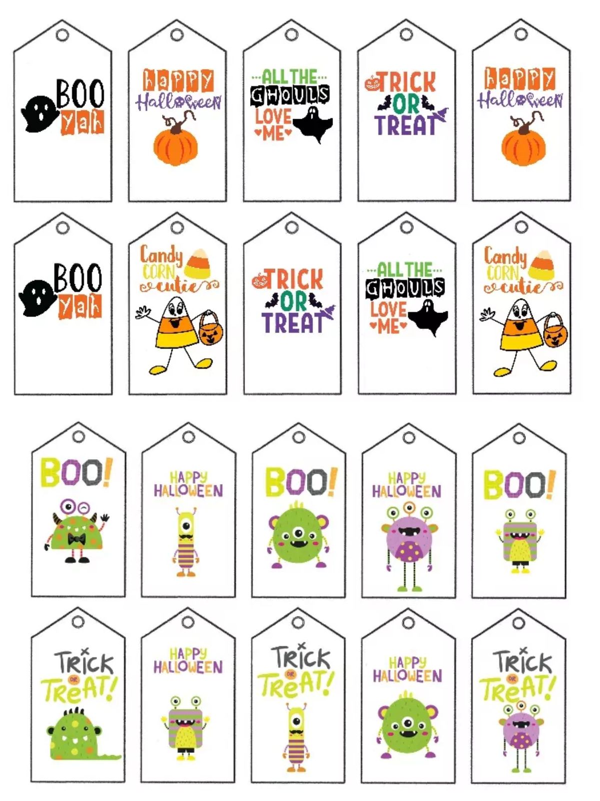 2 sets of Halloween gift tags.