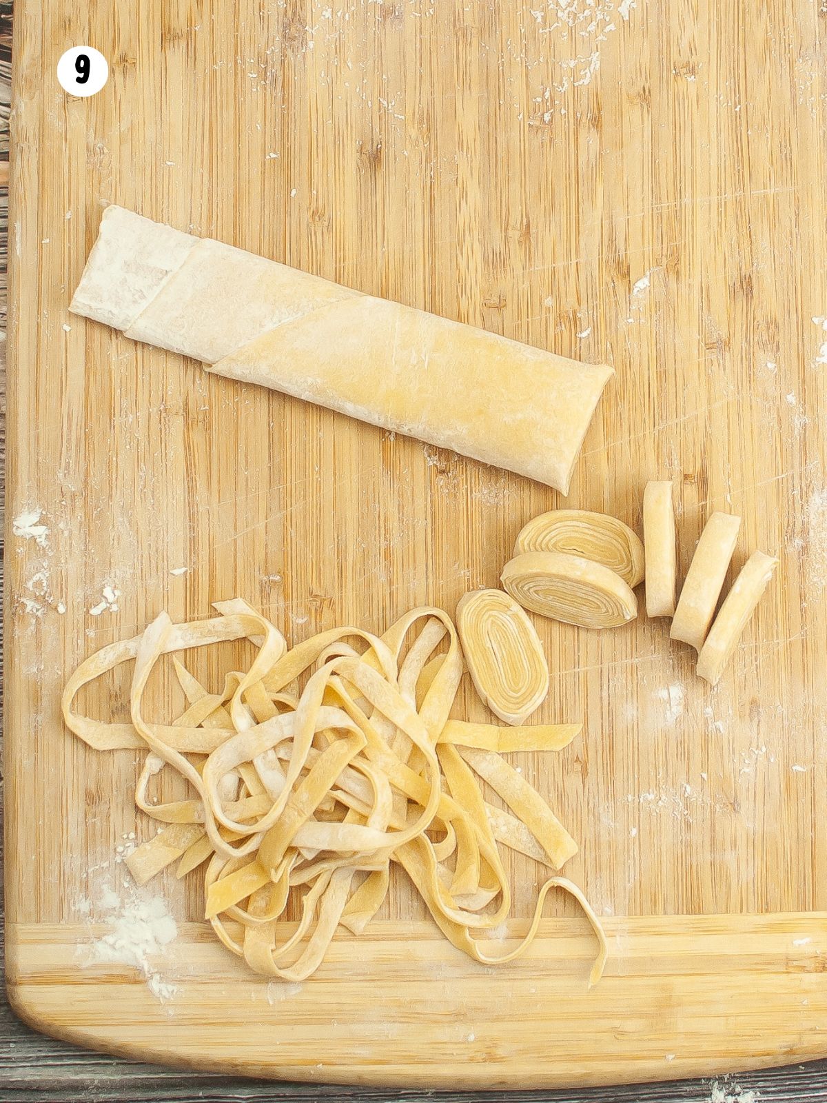 cut slices using a sharp knife.