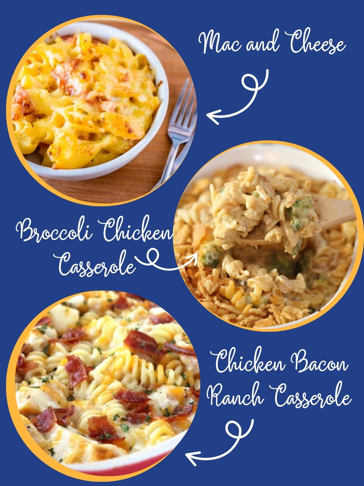 3 different casserole recipes for your weekly meal plan.
