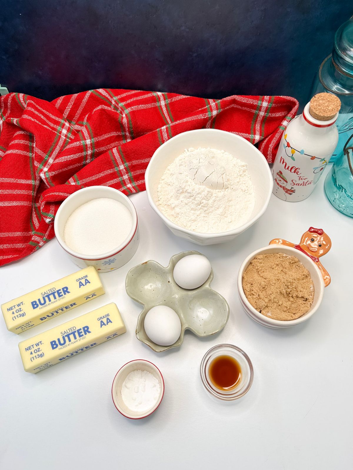 ingredients for basic cookie dough recipe.