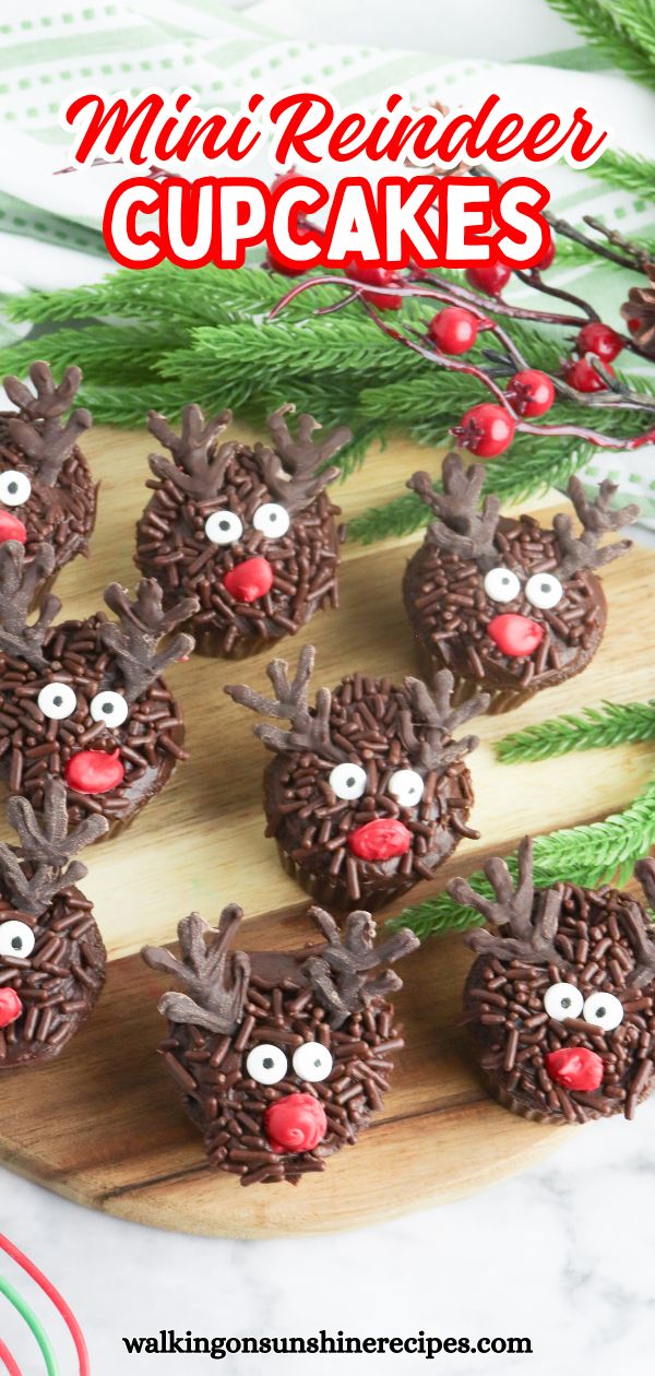 Mini Reindeer Cupcakes Pin.