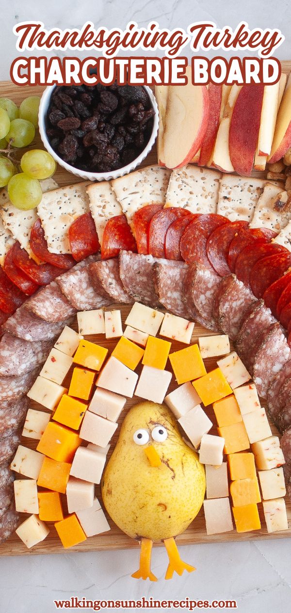 Thanksgiving Turkey Charcuterie Board Pin.