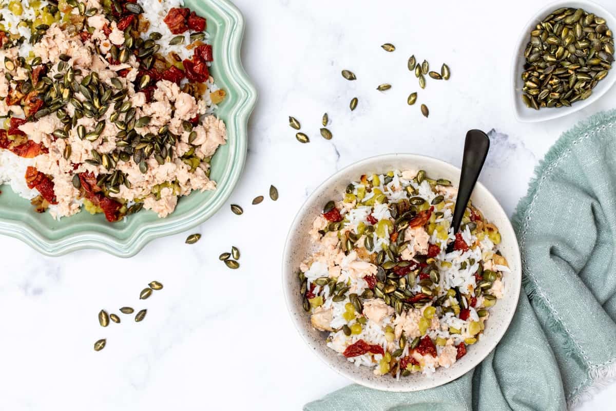 Salmon Coconut Rice Bowl