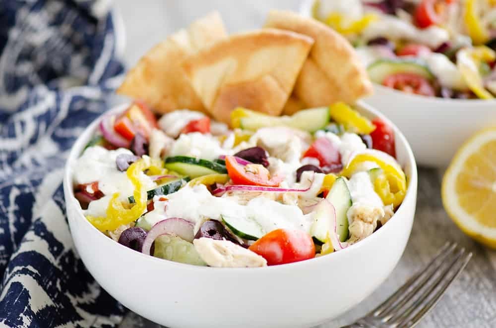 Greek Chicken Pita Bowl