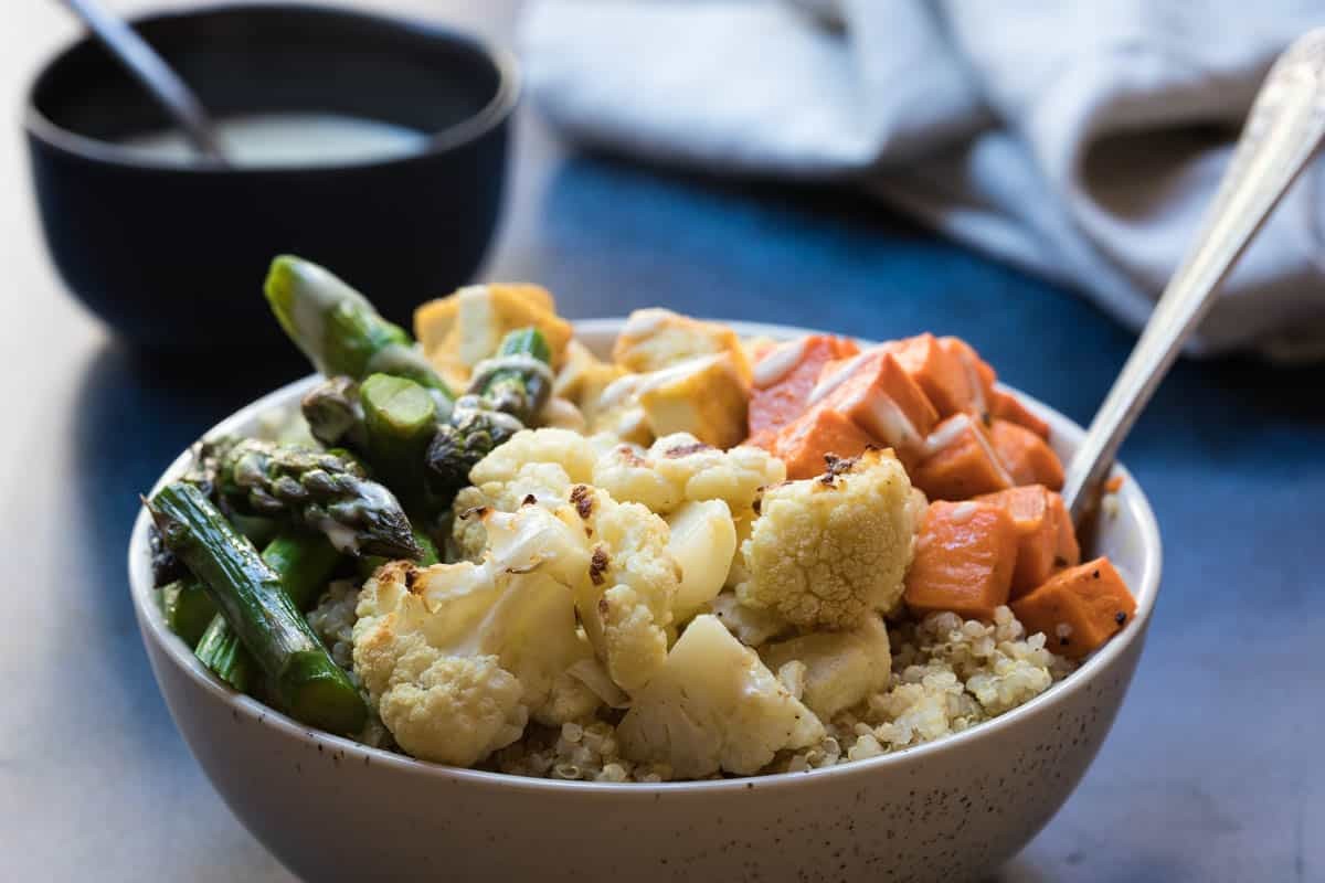 Vegan Buddha Bowl with Lemon Tahini Dressing