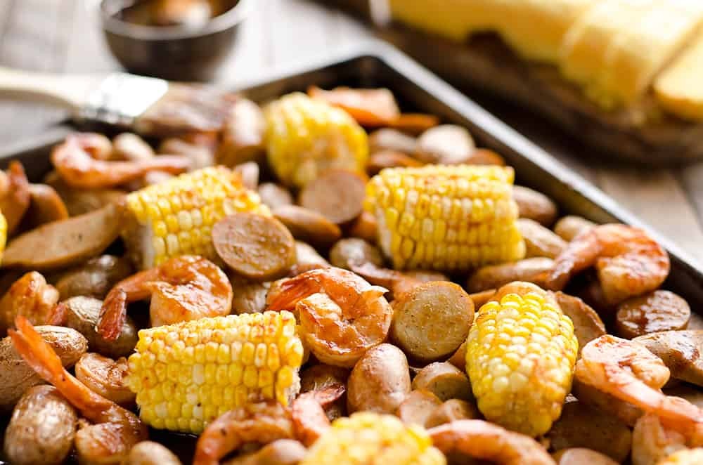 BBQ Shrimp & Sausage Sheet Pan Dinner
