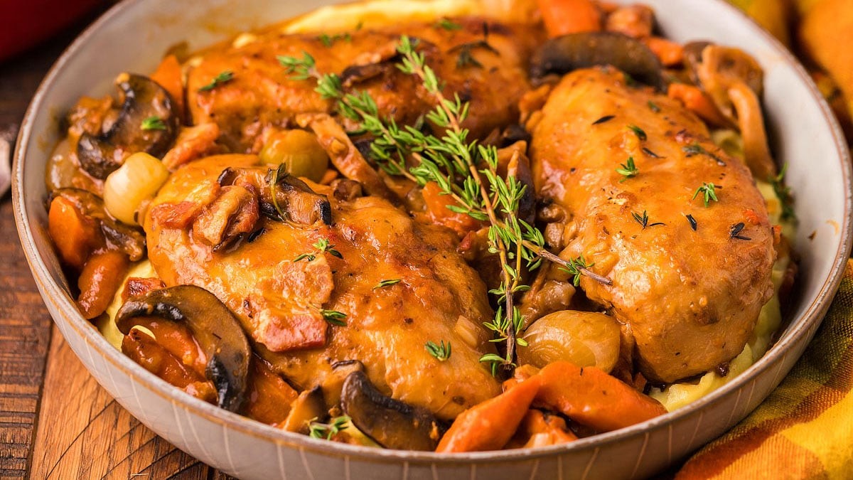 Coq au Vin - Chicken Braised in Red Wine