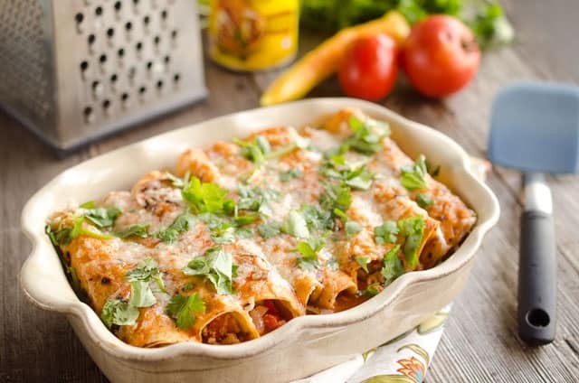 30 Minute Light Chicken Enchiladas