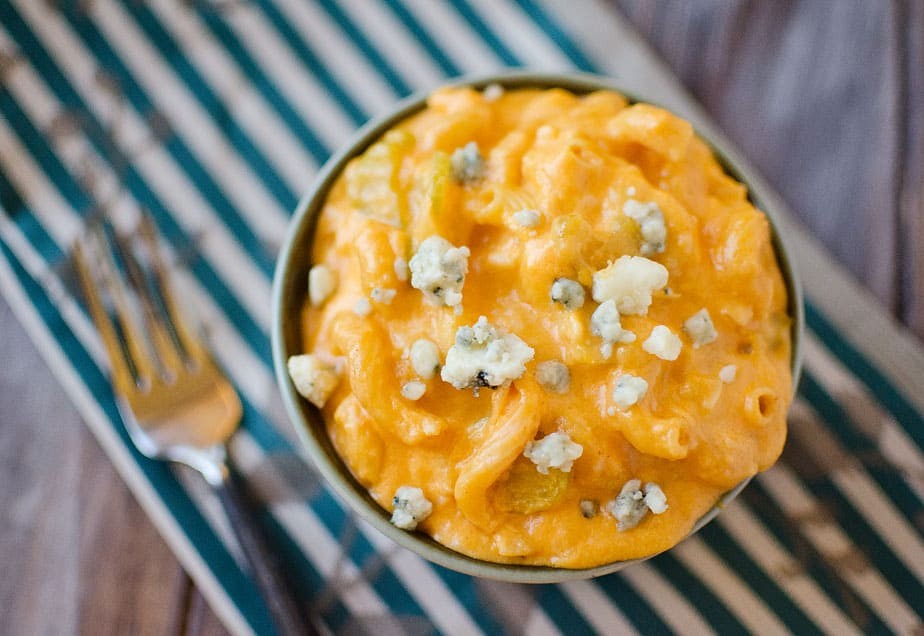Three Cheese Crock Pot Buffalo Mac n Cheese
