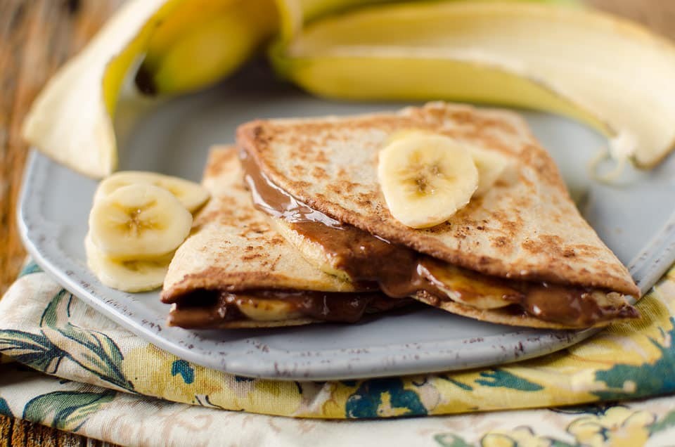 Healthy Chocolate & Banana Quesadilla