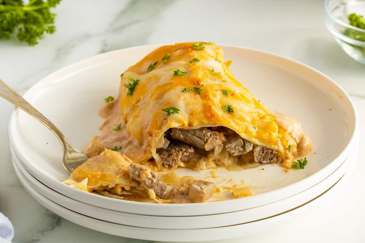 Sour Cream Steak Enchiladas