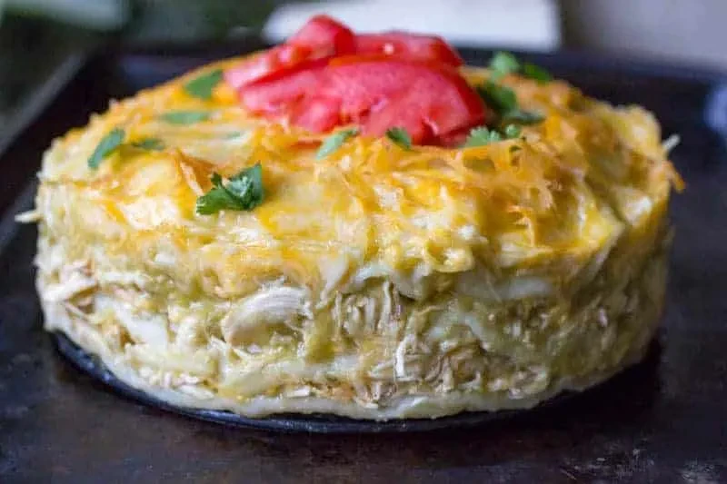 Instant Pot Green Chicken Enchilada Casserole