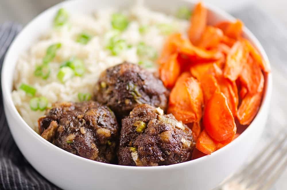 Glazed Hoisin Meatball Bowls