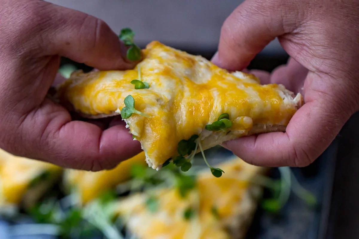 Traeger Tuna Melt Flatbread