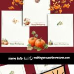 collage photo for set of place cards for Thanksgiving.