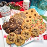 plate of cookies for Christmas all made from one basic cookie dough.