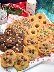 plate of cookies for Christmas all made from one basic cookie dough.